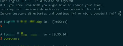 完全解决zsh compinit: insecure directories, run compaudit for list. Ignore insecure directories