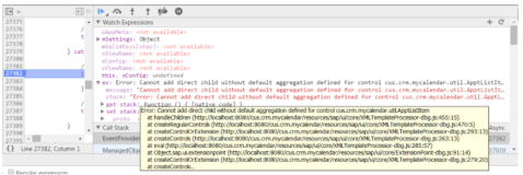 Error -Cannot add direct child without default aggregation defined for control