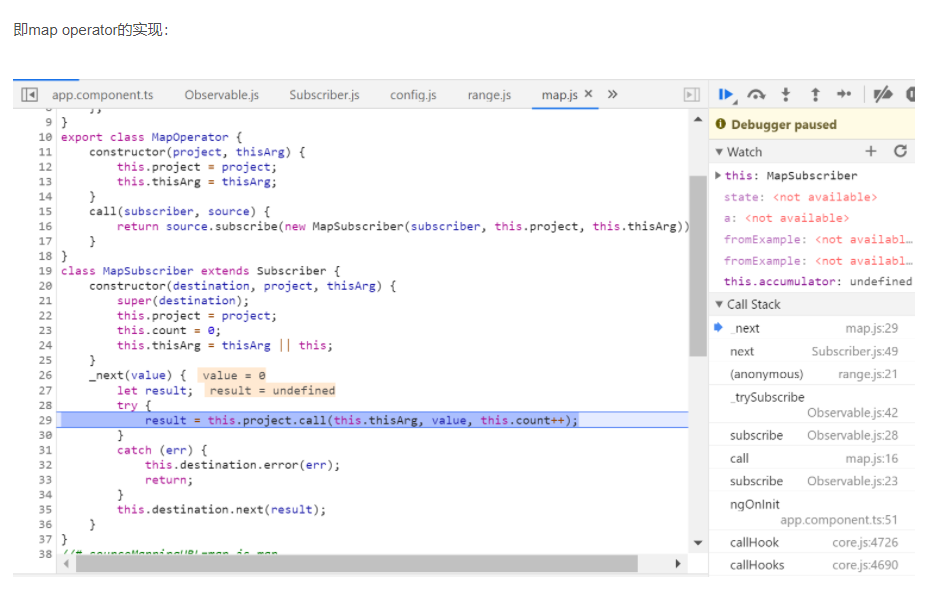rxjs pipe和map组合的一个实际例子的单步调试阿里云开发者社区
