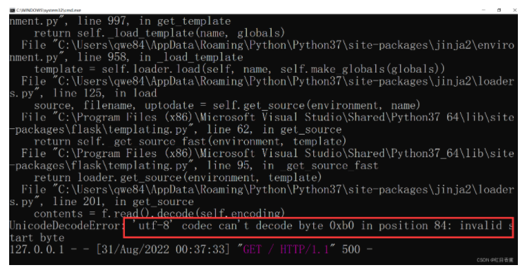 UnicodeDecodeError: 'utf-8' codec can't decode byte 0xb0 in 
