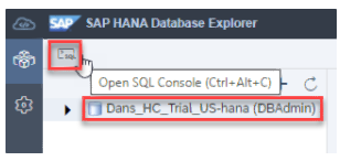 SAP HANA Database Explorer 里 SQL console 的用法