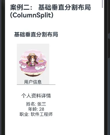 [HarmonyOS NEXT 实战案例：分割布局] 基础篇 - 垂直分割布局ColumnSplit详解