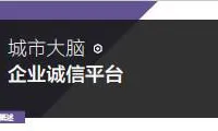 城市大脑 | 企业诚信平台