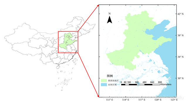 ArcGIS中ArcMap绘制多框幅论文文献研究区域概况介绍示意图
