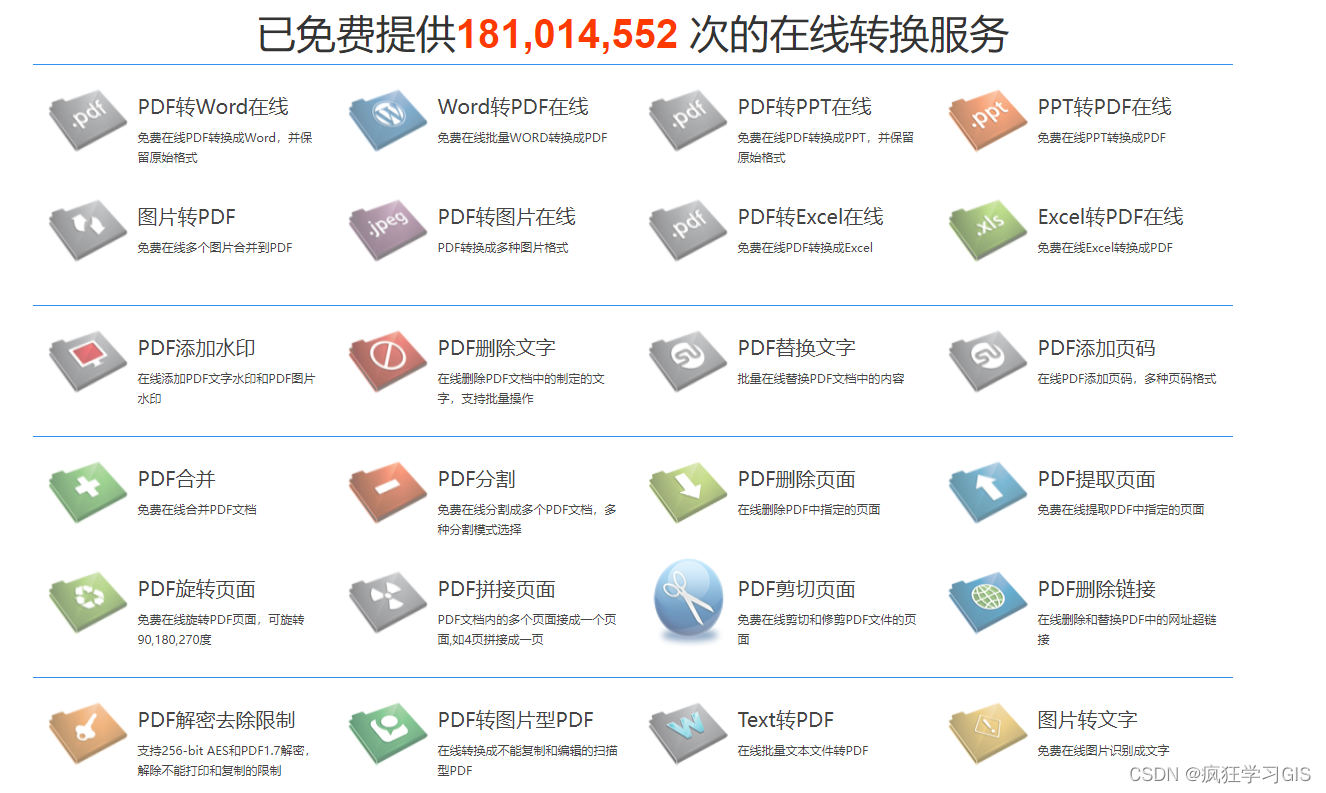 方便、免费的PDF在线处理网站汇总：PDF合并、文字编辑、页面提取与删除、格式转换…