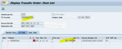 SAP WM 二步法确认TO场景下WM库存状态变化（一）