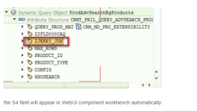 How to put S4 extension field to CRM WebUI search view in the design time