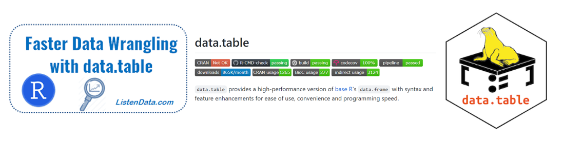 R语言- data.table包加速大型数据集的加载和运算效率用法示例