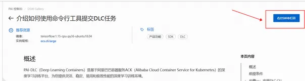 【DSW Gallery】介绍如何使用命令行工具提交DLC任务