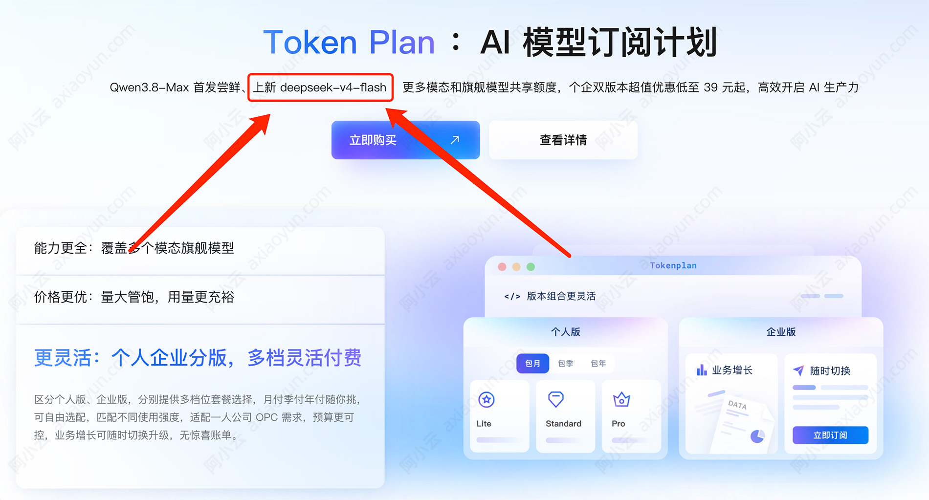 阿里云TokenPlan支持deepseek-v4-flash