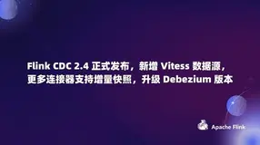 Flink CDC 2.4 正式发布，新增 Vitess 数据源，PostgreSQL 和 SQL Server CDC 连接器支持增量快照，升级 Debezium 版本