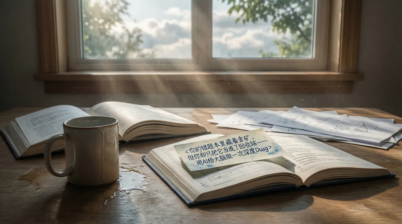 你的错题本里藏着金矿，但你却只把它当成了回收站——用AI给大脑做一次深度Debug