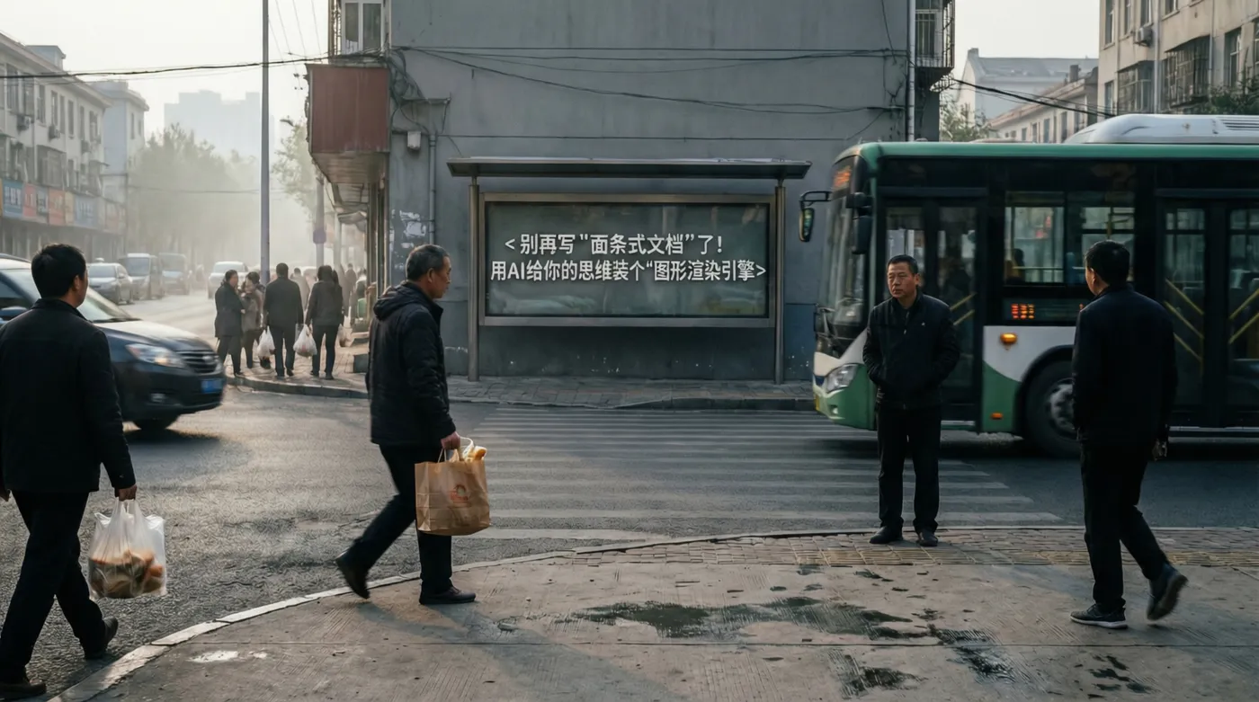 别再写"面条式文档"了！用AI给你的思维装个"图形渲染引擎"
