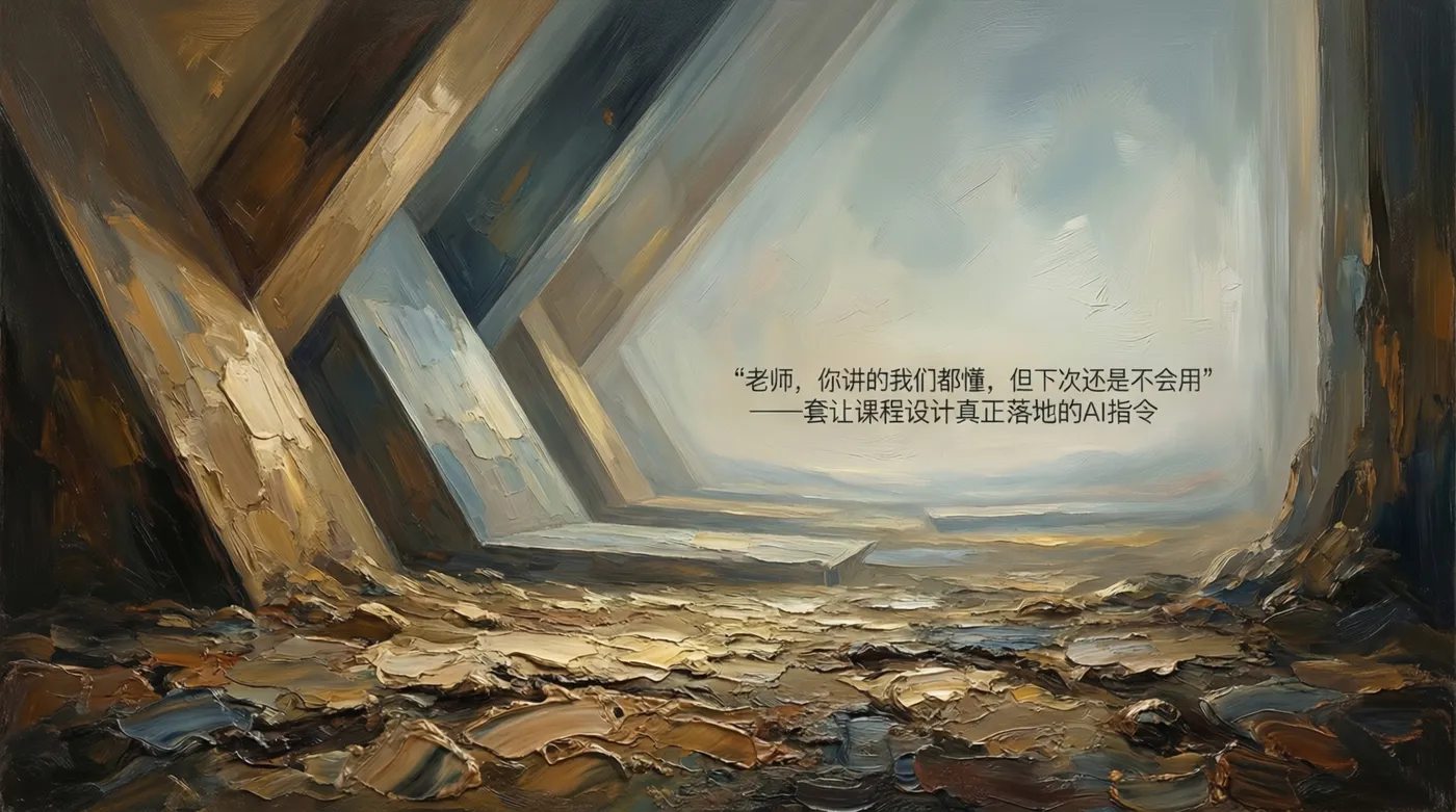 "老师，你讲的我都懂，但下次还是不会用"——一套让课程设计真正落地的AI指令