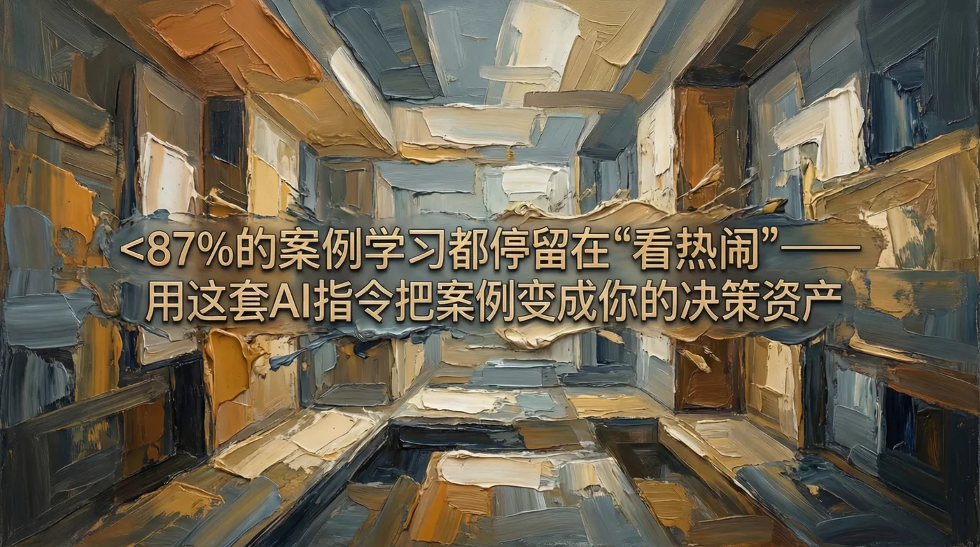 87%的案例学习都停留在"看热闹"——用这套AI指令把案例变成你的决策资产