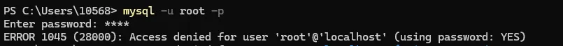 Mysql Access denied for user ‘root‘@ ‘*.*.*.*‘ (using password: YES)异常处理