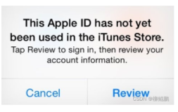 This Apple ID has not yet been used in the ITunes Store/此Apple ID尚未在iTunes Store使用过