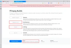 Ffmpeg下载WINDOWS、MAC编译结果