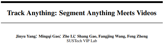 Github 3k+！南科大 VIP Lab 近期开源 Track-Anything | SAM + VOS: 一键视频标注-阿里云开发者社区