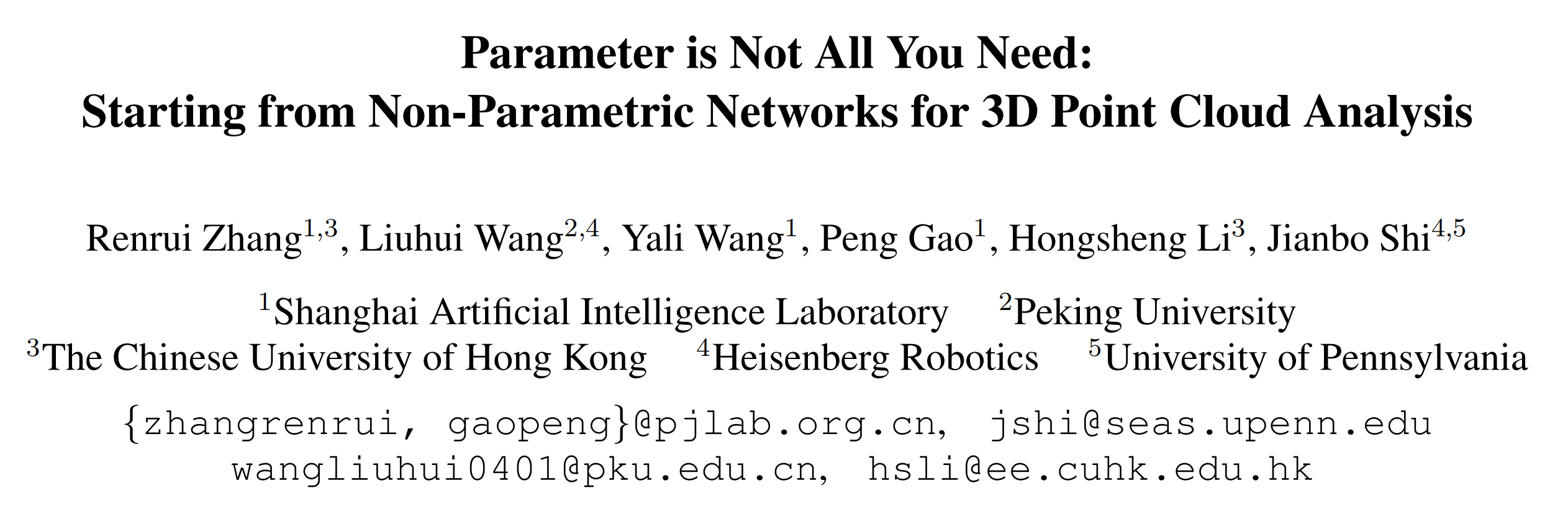 CVPR‘2023 Highlight | Point-NN: 即插即用，无需训练的非参数点云分析网络！