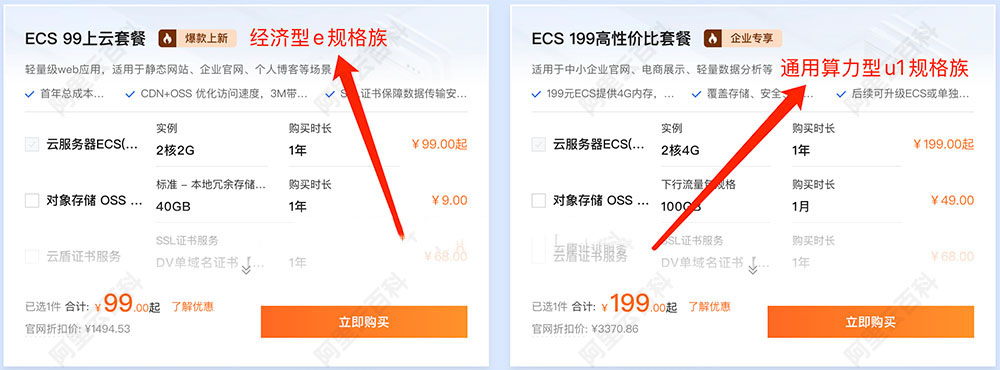 阿里云服务器ECS规格族经济型e和通用算力型u1实例.jpg