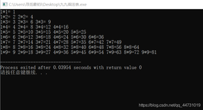 【小白写代码之九九乘法表，用C/C++来实现】
