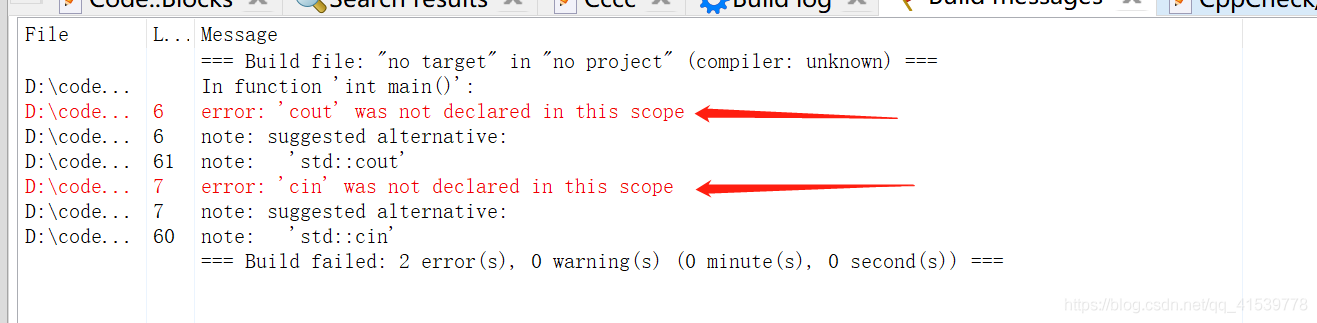 C++ 编译错误 error: ‘cout‘ was not declared in this scope （摄氏度与华氏度的转换）