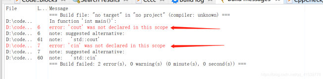 C++ 编译错误 error: ‘cout‘ was not declared in this scope （摄氏度与华氏度的转换）