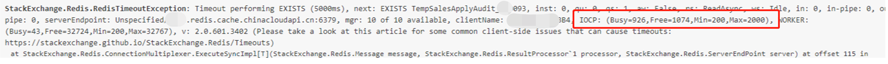 【Azure Redis Cache】对StackExchange.Redis IOCP错误消息的解读