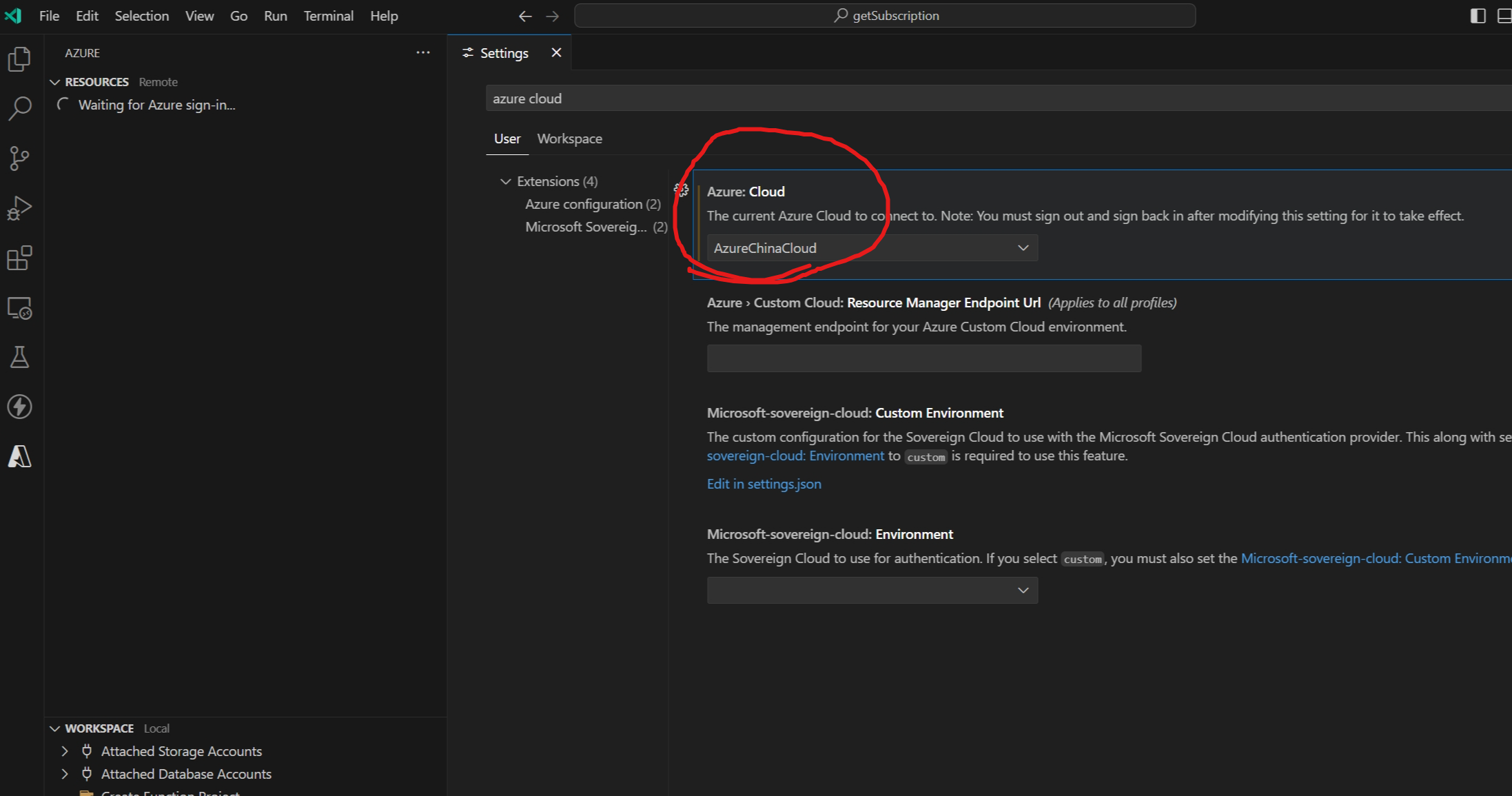 【Azure Developer】VS Code无法连接到中国区Azure解决之法