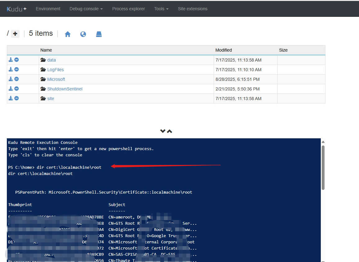 【Azure App Service】在App Service中查看CA证书