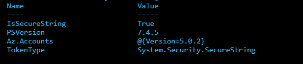 【Azure Function App】PowerShell Function 执行 Get-AzAccessToken 的返回值类型问题：System.String 与 System.Security.SecureString