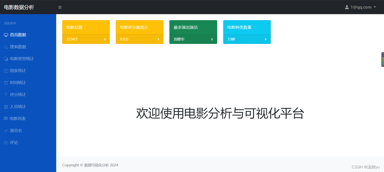 基于python大数据的电影数据可视化分析系统