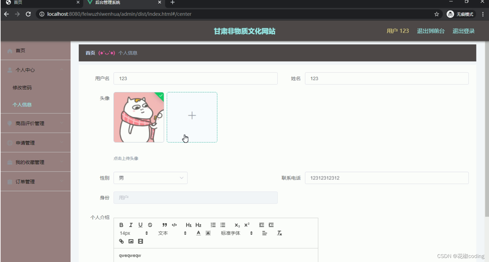 基于SpringBoot+Vue的甘肃非物质文化网站的设计与实现(源码+lw+部署文档+讲解等)