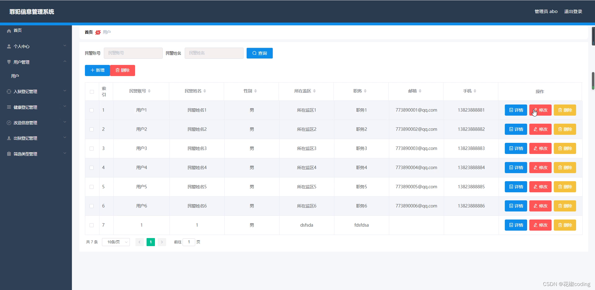 基于SpringBoot+Vue+uniapp的罪犯信息管理系统的详细设计和实现(源码+lw+部署文档+讲解等)