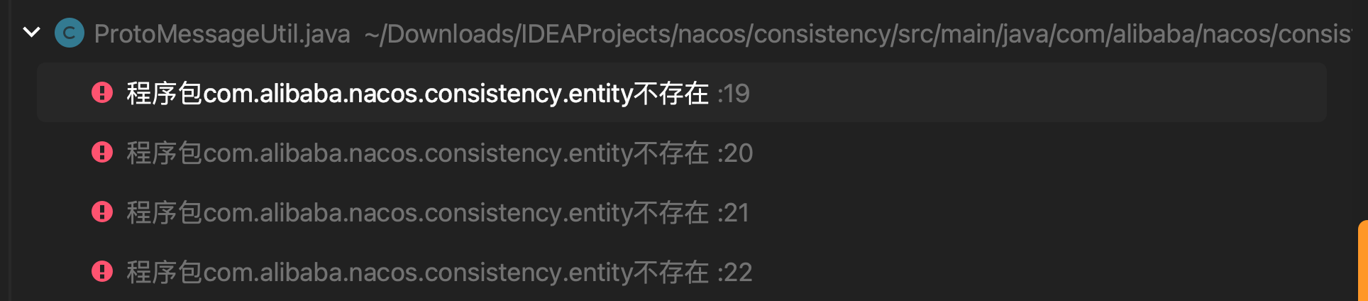 Nacos源码构建报错程序包不存在com.alibaba.nacos.consistency.entity