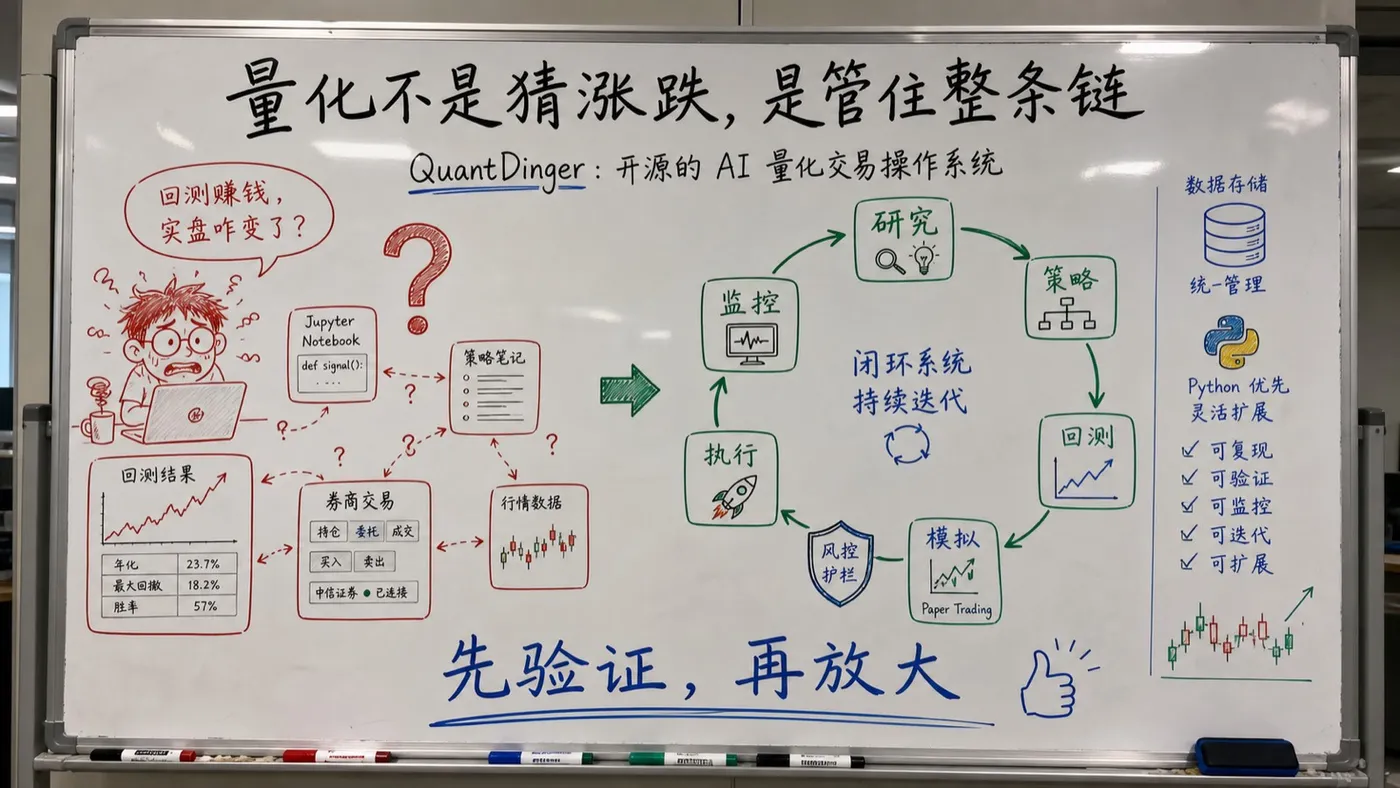 趣味场景白板解释：量化不是猜涨跌，而是管住整条链