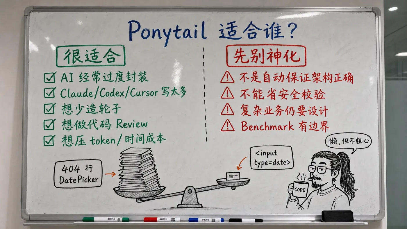 白板板书图：Ponytail 适合谁与边界