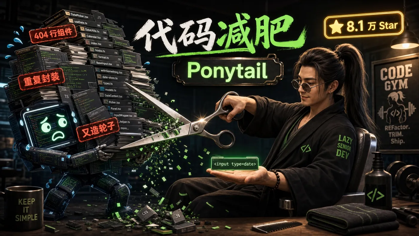 场景创作封面：Ponytail 代码减肥