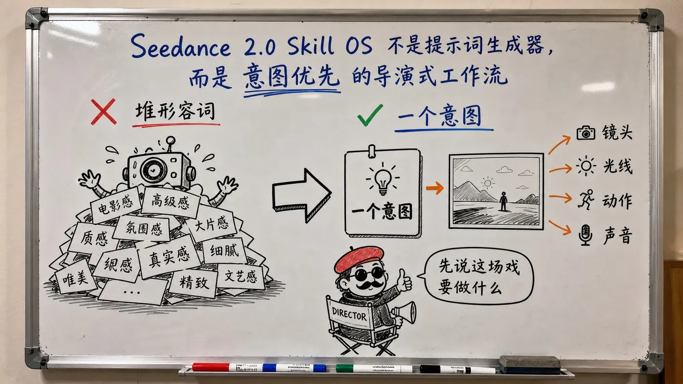 白板手绘创作图：从堆形容词到一个导演意图