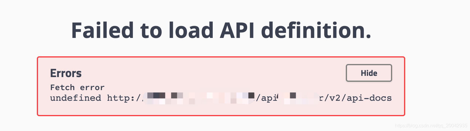 解决swagger提示Failed to load API definition Fetch errorundefined
