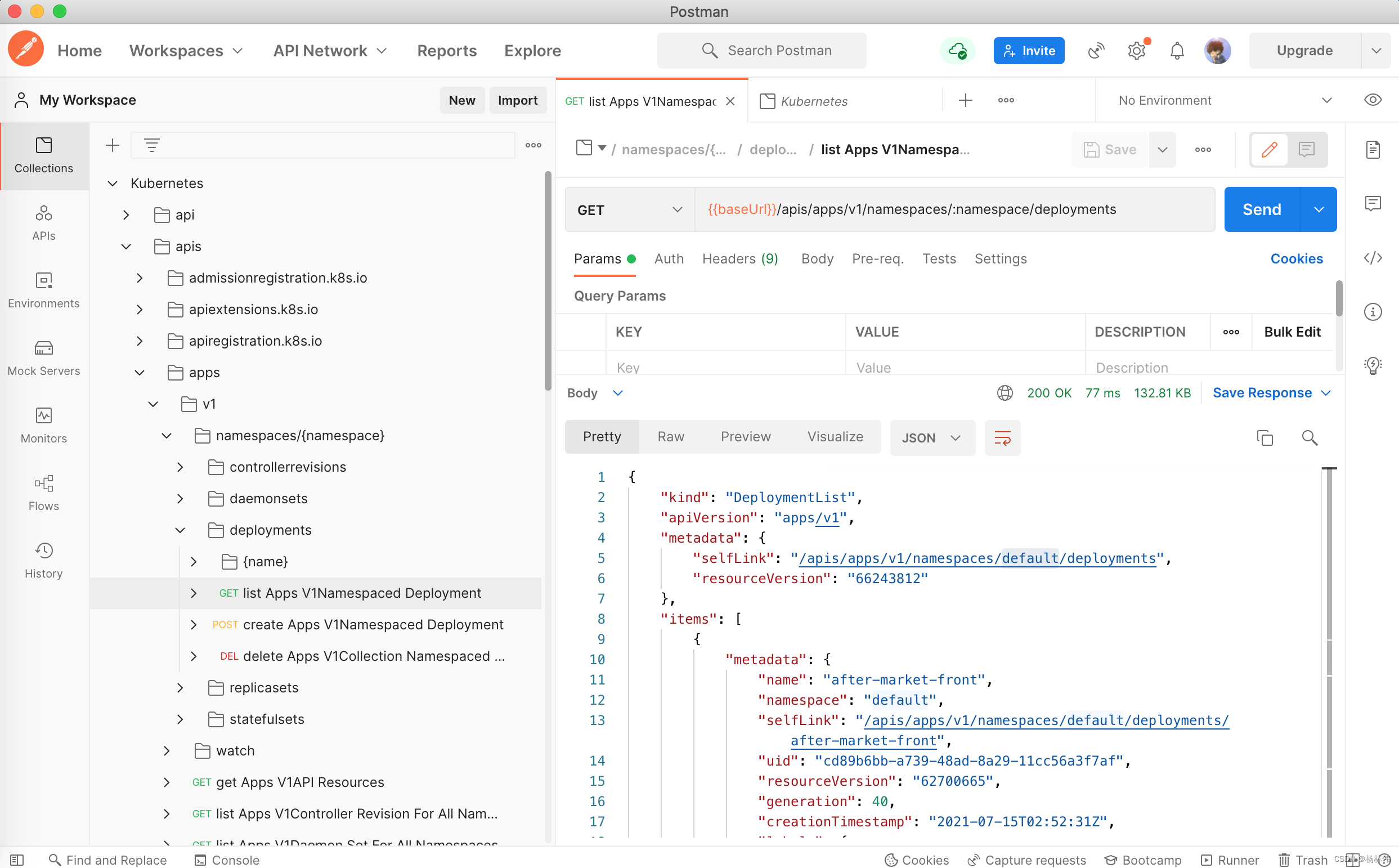 Kubernetes REST Api Swagger Postman kubernetes-rest-api-swagger-postman