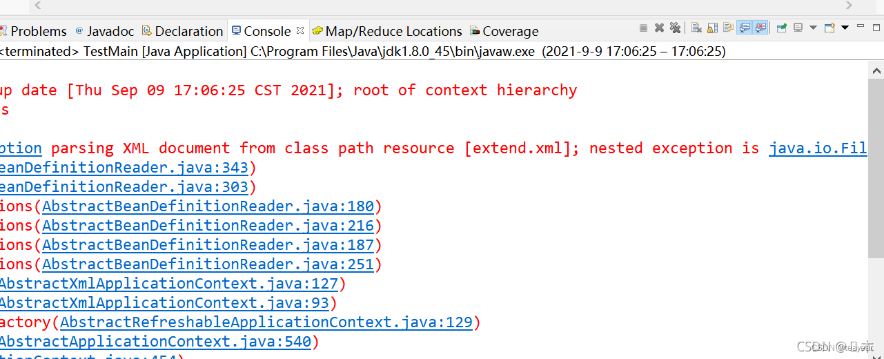 nested exception is java.io.FileNotFoundException: class path resource [springmvc.xml] cannot be ope