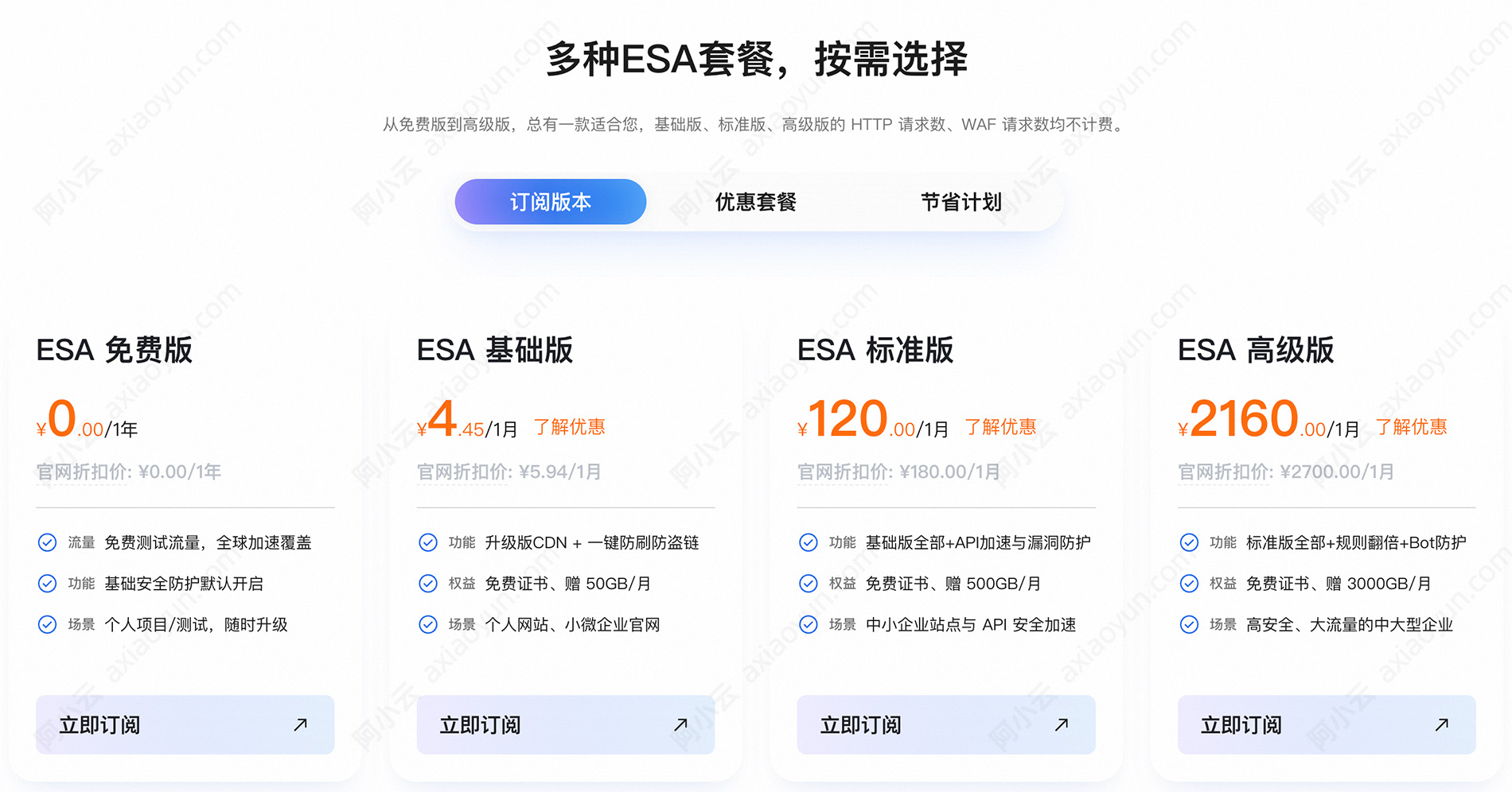 阿里云边缘安全加速ESA优惠价格