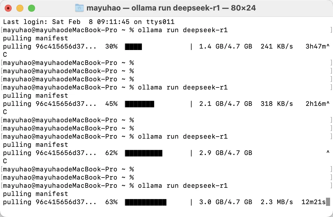 mayuhao - ollama run deepseok-r1- 80x24.png