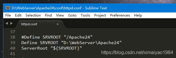 Windows下启动Apache报错：ServerRoot must be a valid directory