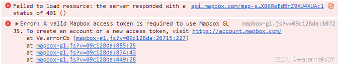 mapbox没有token/token失效，地图闪烁后变空白，报错Error: A valid Mapbox access token is ...
