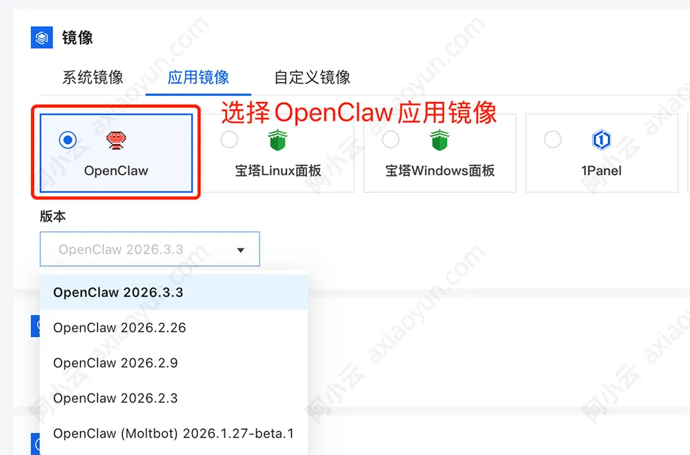 阿里云轻量服务器的OpenClaw应用镜像