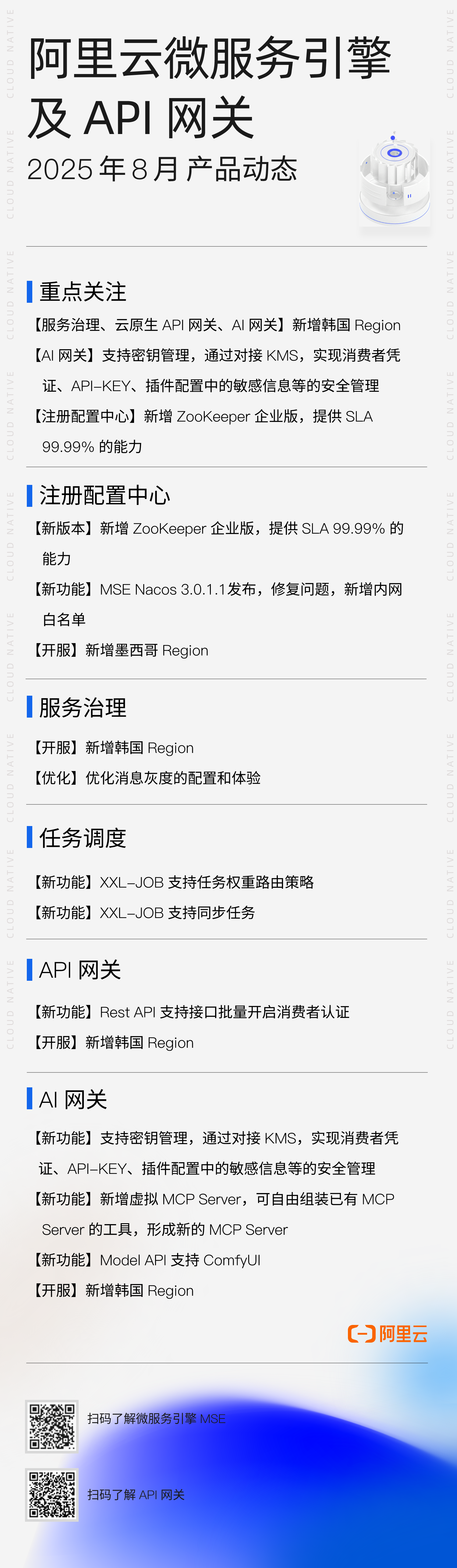 阿里云微服务引擎 MSE 及 API 网关 2025 年 8 月产品动态