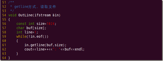 C++ 使用getline()从文件中读取一行字符串